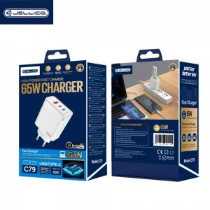 Adaptateur secteur Triple port 2X USB-C + 1X USB (65W)-(Boite/blister) Blanc